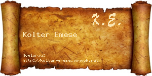 Kolter Emese névjegykártya